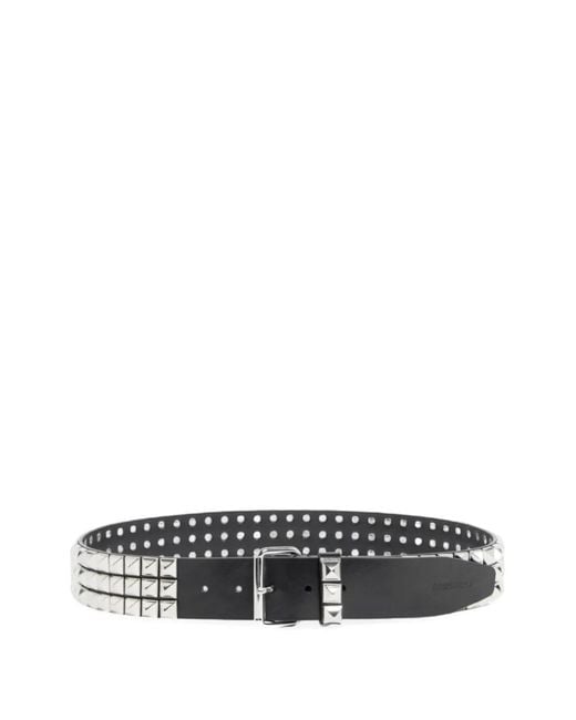 DSquared² White Studs Buckle Belt for men