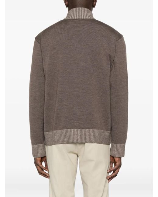 メンズ Paul & Shark ジップアップ カーディガン Brown