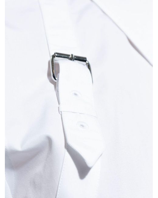 Camicia con fibbia di Alexander McQueen in White da Uomo