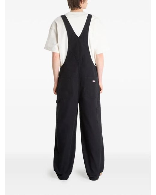 Dickies Black Logo-Patch Jumpsuit for men