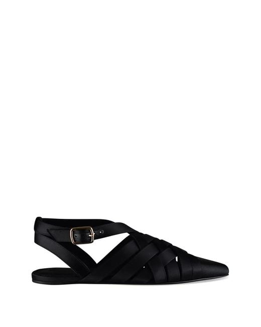 Loro Piana Black Silene Criss-Cross Pumps