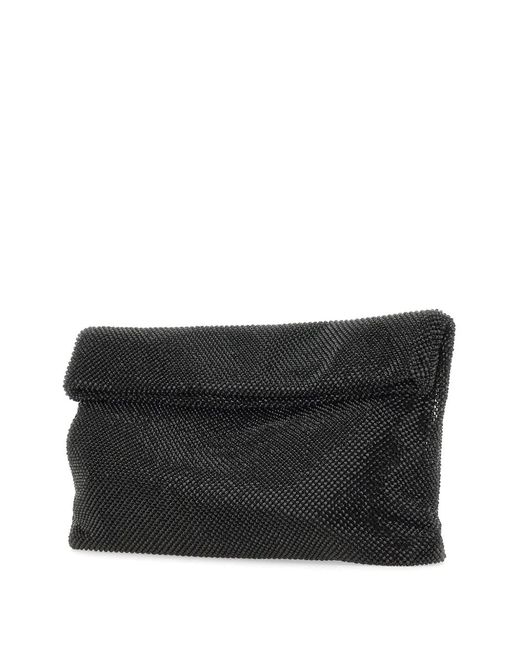 Twentyfourhaitch Black Dunham Pewter Maxi Clutch Bag