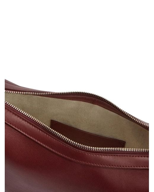 Jil Sander Purple Knot Small Leather Crossbody Bag