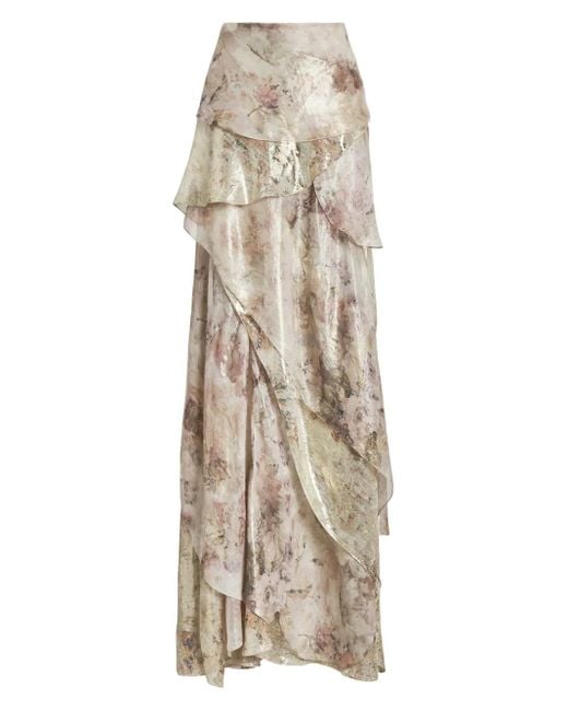 Jupe Évasée À Fleurs Ralph Lauren en coloris Natural