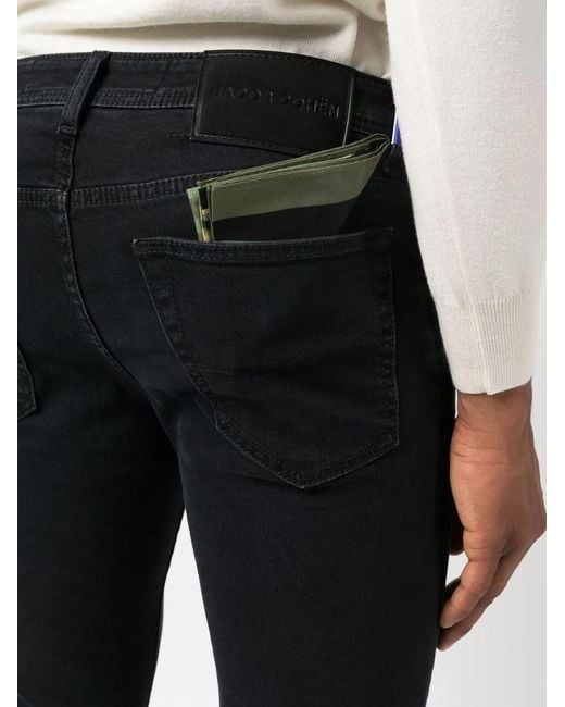Jacob Cohen Blue Scarf-Detail Skinny Jeans for men
