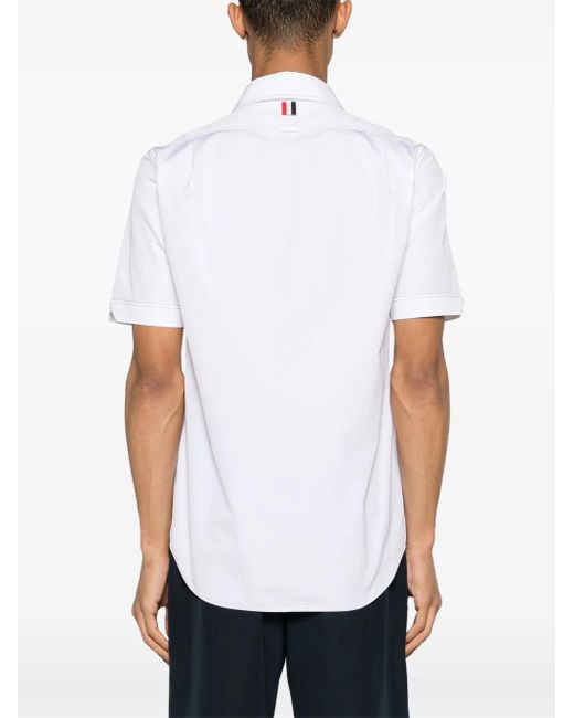 Thom Browne White Decorative-Stitch Cotton Shirt for men