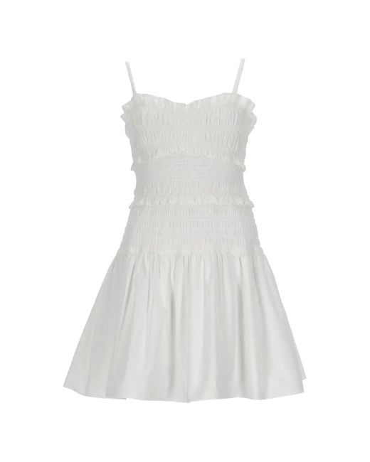 MICHAEL Michael Kors White Ruffled Smocked Mini Dress