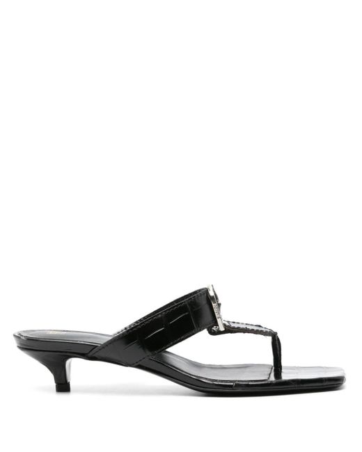 Totême  White The Belted 35mm Crocodile-effect Mules