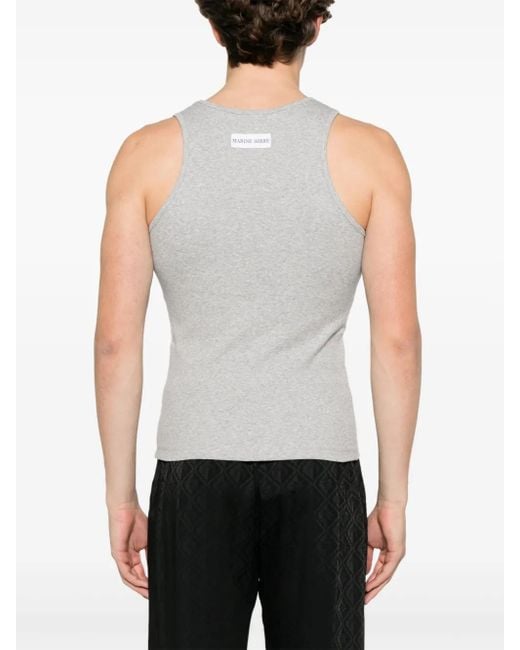 MARINE SERRE White Crescent Moon Embroidered Top for men