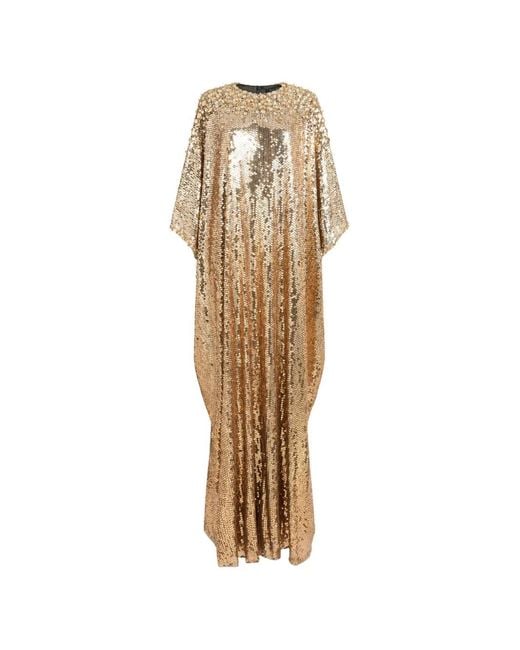 Jenny Packham Natural Fontaine Sequin-Embellished Maxi Dress