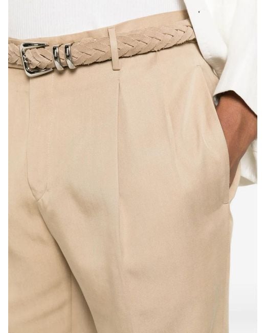Germano 1952 Natural Pleated-Front Tailored Trousers for men