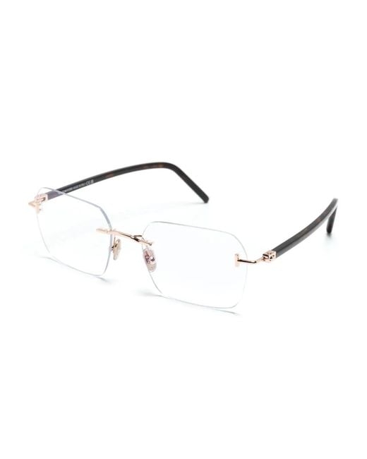 Tom Ford Metallic Rimless Rectangle-Frame Glasses