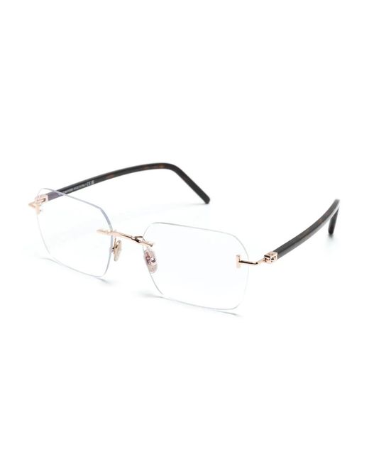 Tom Ford Metallic Rimless Rectangle-Frame Glasses