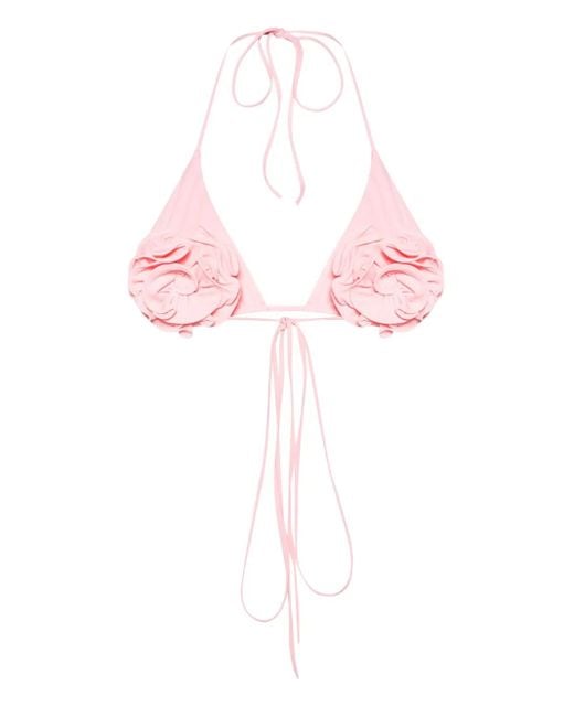 Top Bikini Con Applicazione A Fiori di Magda Butrym in Pink