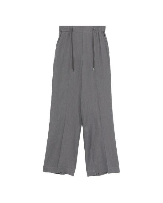 Peserico Gray Drawstring Trousers