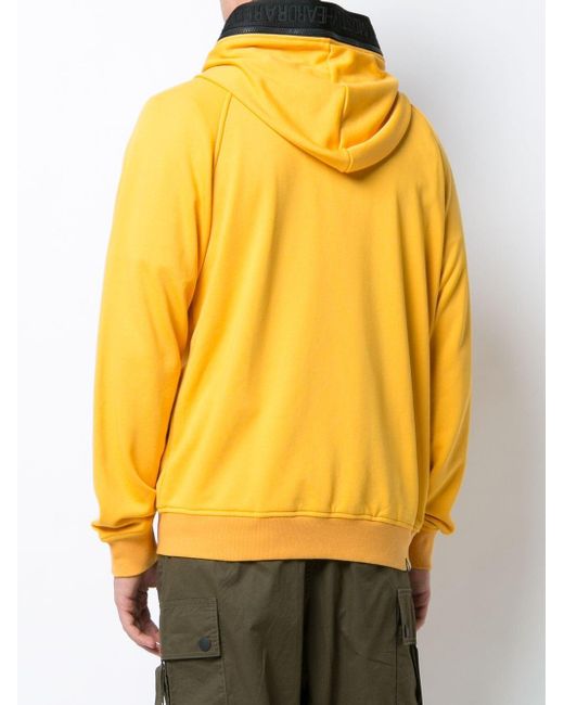 Mostly Heard Rarely Seen Yellow Zipped Hooded Sweatshirt for men