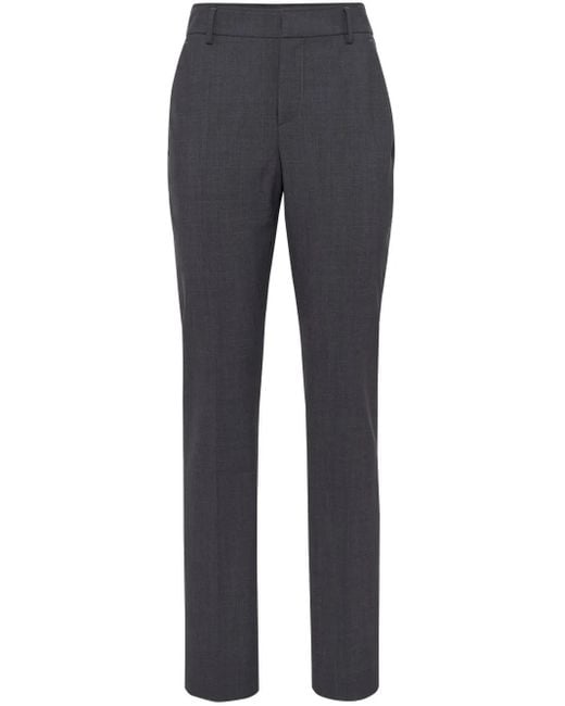 Brunello Cucinelli Blue Tapered-Hose Mit Hohem Bund