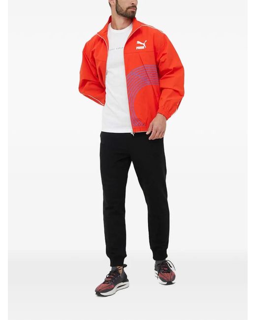 PUMA Red Zipped Graphic Jacket for men