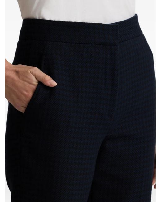 St. John Blue Houndstooth Flare Trousers