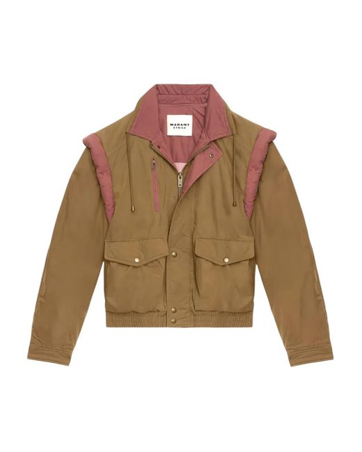 Isabel Marant Desha Two-toned Cotton Jacket Brown
