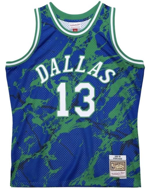 Mitchell & Ness Blue "Nba Dallas Mavericks 1998 Steve Nash" Basketball Jersey for men