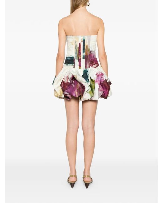 Aje. White Violette Bubble-Hem Mini Dress