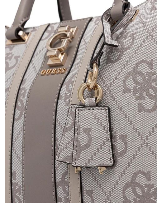 Guess Gray Erenia 4G Monogram Tote Bag