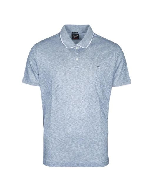Paul & Shark Blue Logo-Embroidered Polo Shirt for men