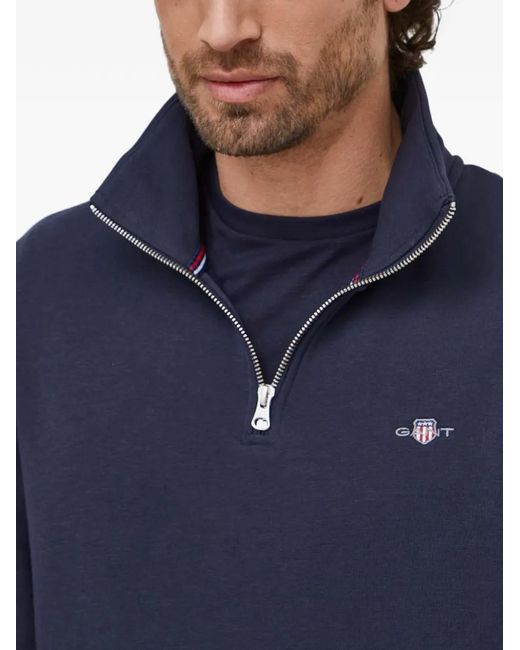 Gant Blue Half-Zip Sweater for men