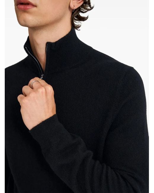 Pringle of Scotland Blue Zip-Up Cashmere Jumper for men