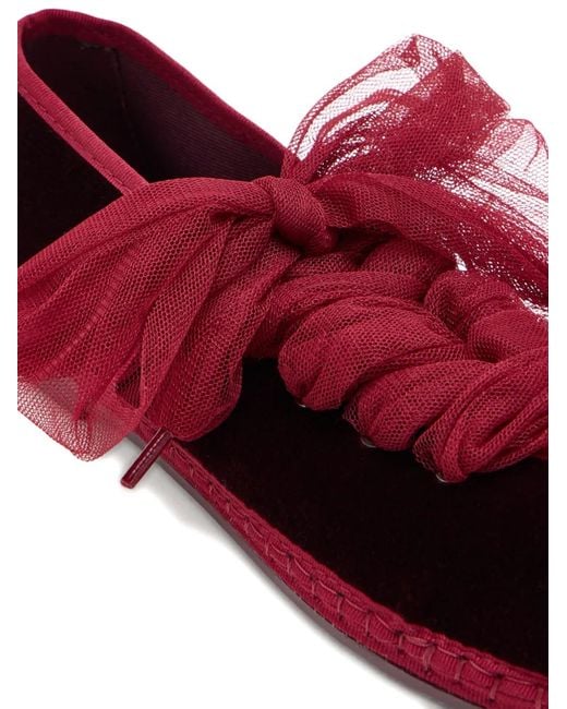 Flabelus Red Ginevra Tulle Bow Espadrilles