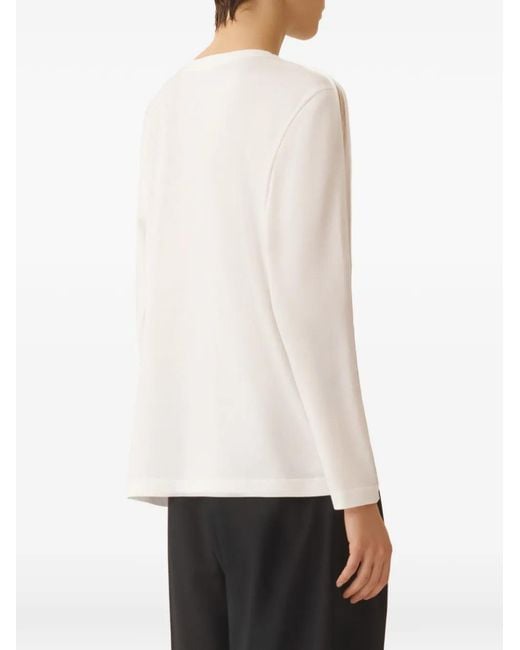 Fabiana Filippi White Long-Sleeve Top