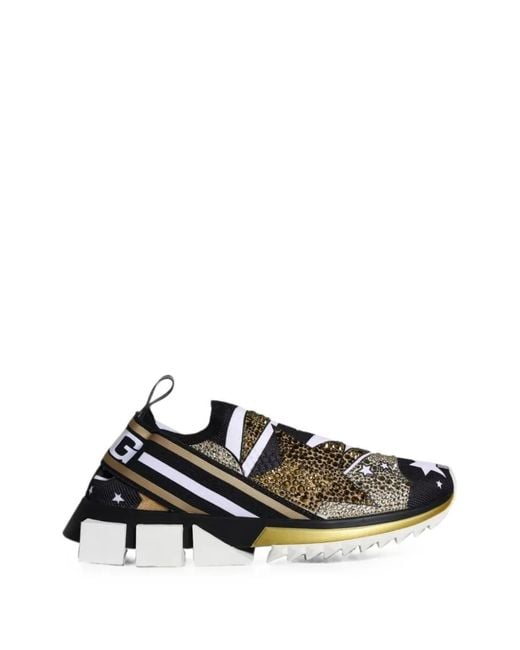 Dolce & Gabbana Black Sorrento Crystal-Embellished Sneakers