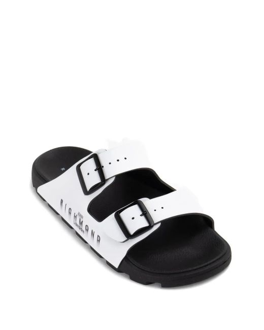 John Richmond White Double-Buckle Sandals for men