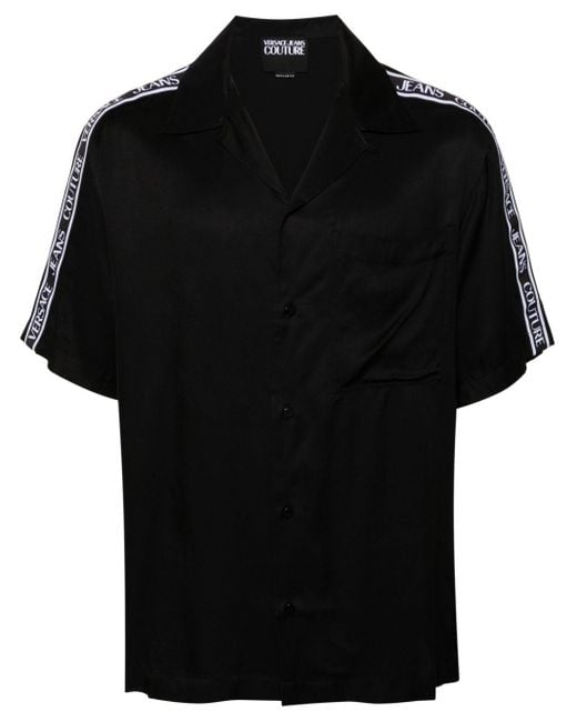Camisa de manga corta con logo Versace de hombre de color Black