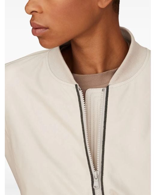 Brunello Cucinelli Natural Luxurious Leather Jacket For