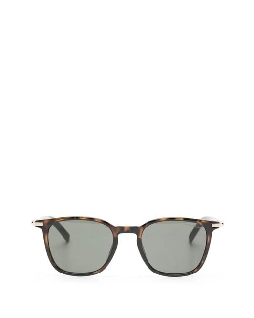 Montblanc Gray Square-Frame Sunglasses