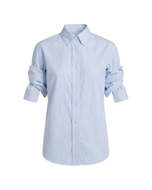 Monse Blue Knotted-Sleeve Shirt