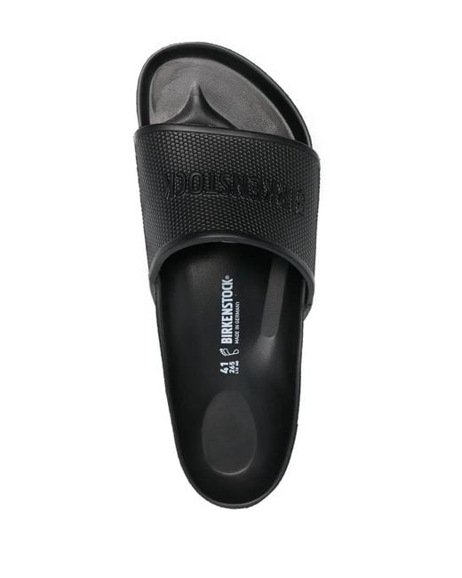 Birkenstock Black Barbados Eva Logo-Embossed Sliders for men