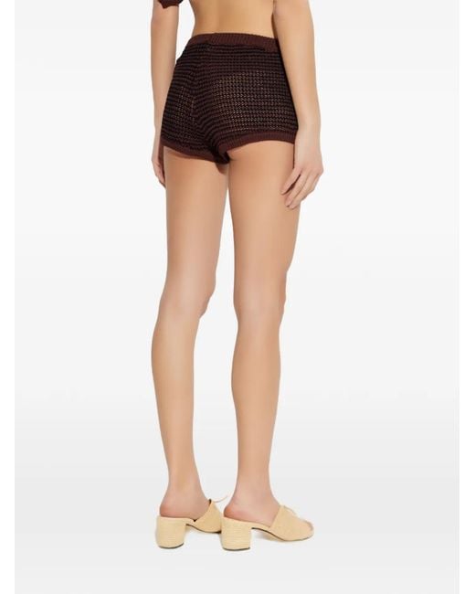 Bondeye Brown Short En Maille Côtelée