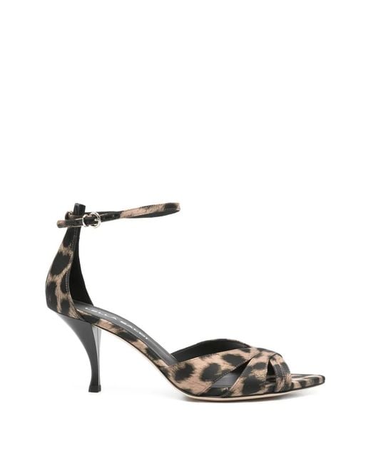 Lella Baldi Metallic Sandales À Imprimé Léopard