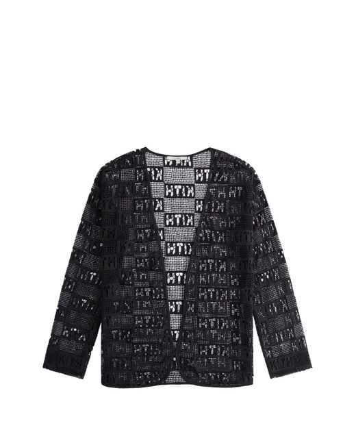 Kith Black Ethan Logo-Lace Cardigan
