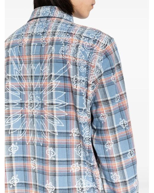 メンズ Amiri チェック シャツ Blue