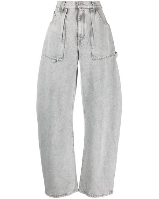 The Attico Gray Weite Effie High-Waist-Jeans