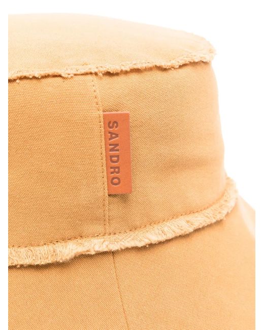 Sandro Natural Canvas Bucket Hat for men