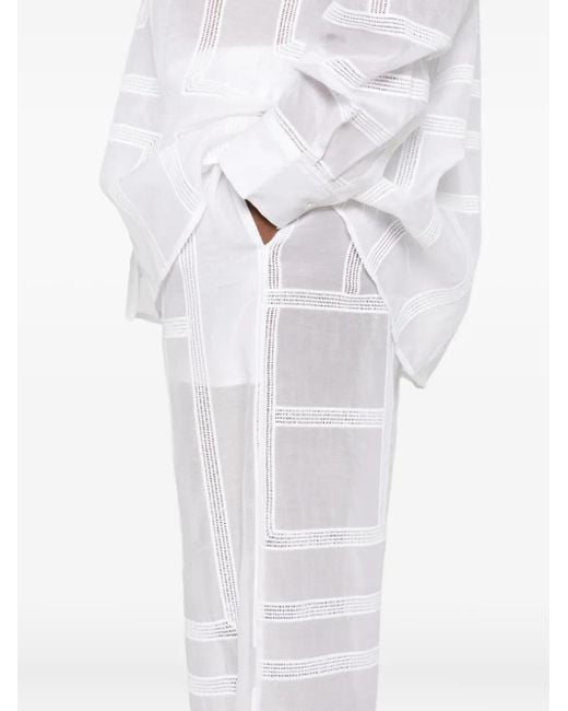 Totême  モノグラム クロシェパンツ White