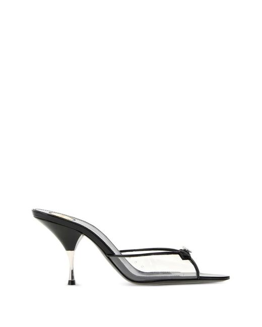 Saint Laurent White Jerry Rhinestone-Embellished Mules