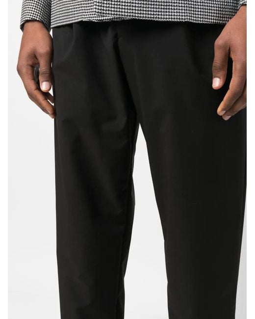 Herno Black Drawstring-Waist Straight-Leg Trousers for men
