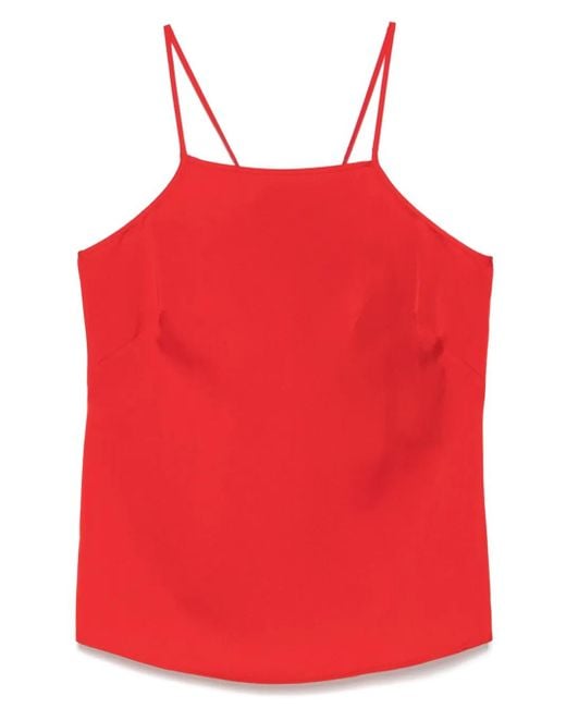 Twinset Red Square-Neck Tank Top