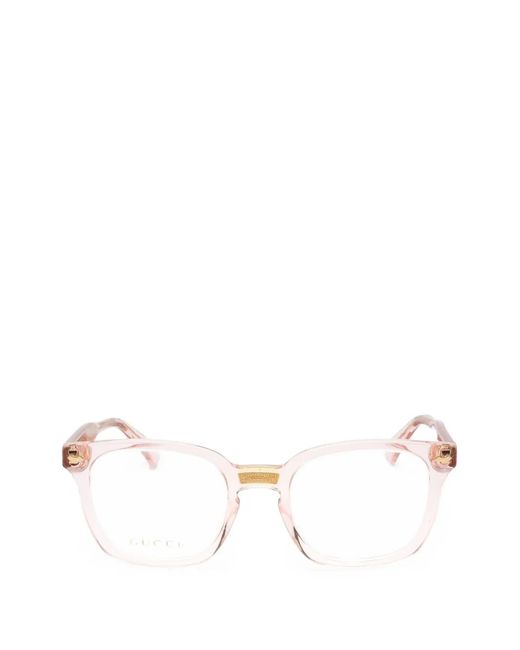 Gucci Natural Rectangle-Frame Glasses